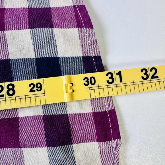 Alan Flusser Men’s Large Gingham Button-Down Shirt – Purple Navy Plaid, 100% Cot - Picture 8 of 8